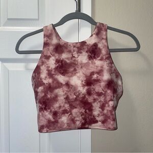 Athleta Burgundy and White Tie-Dye Tank Top